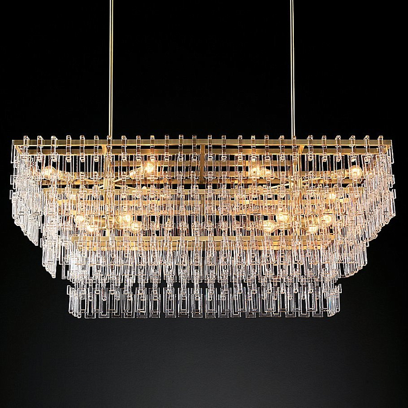 Люстра Marignan Linear Chandelier Прозрачное Стекло Золотой Люстра Marignan Linear Chandelier Прозрачное Стекло Золотой в Орле | Loft Concept