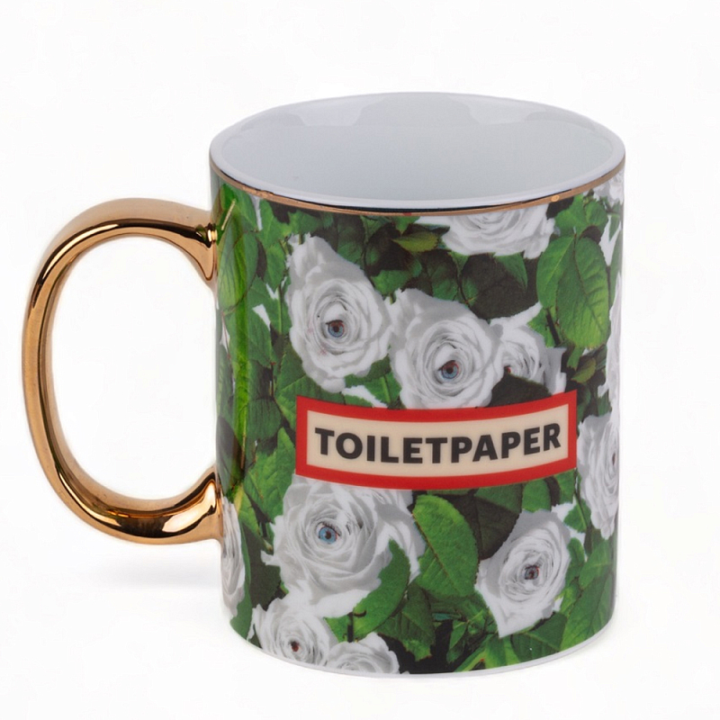 Кружка Seletti Roses Белый Золотой Зеленый Кружка Seletti Roses Белый Золотой Зеленый в Орле | Loft Concept