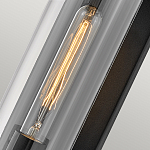 Настенный фонарь в индустриальном стиле с вытянутым цилиндрическим плафоном из прозрачного стекла и черным корпусом Hinkley варинант исполнения - 1 | Loft Concept в Орле