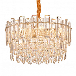 Круглая люстра с хрустальными подвесками на золотистом каркасе Gorgeous Crystal Light варинант исполнения - 3 | Loft Concept в Орле