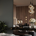 Настольная лампа черного цвета с круглым прозрачным стеклянным плафоном Virelia  варинант исполнения - 2 | Loft Concept в Орле