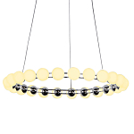 Люстра светодиодная кольцевая с круглыми плафонами белого цвета PEARLS Suspension 48 варинант исполнения - 1 | Loft Concept в Орле