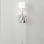 Бра с белым текстильным абажуром и хрустальными подвесками с декоративной кисточкой Lustre Reverie варинант исполнения - 6 | Loft Concept в Орле