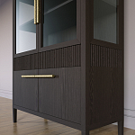 Витрина Primo со стеклянными фасадами и буфетом шпон Темный орех варинант исполнения - 7 | Loft Concept в Орле