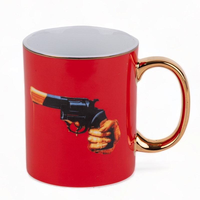 Кружка Seletti Revolver Красный Золотой Черный Кружка Seletti Revolver Красный Золотой Черный в Орле | Loft Concept