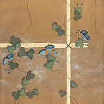 Обои ручная роспись Morning Glory Original colourway on gold metallic silk варинант исполнения - 1 | Loft Concept в Орле