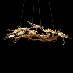 Люстра подвесная с прозрачными стеклянными птичками на ветвях Диаметр 100 см Serip Voa варинант исполнения - 7 | Loft Concept в Орле