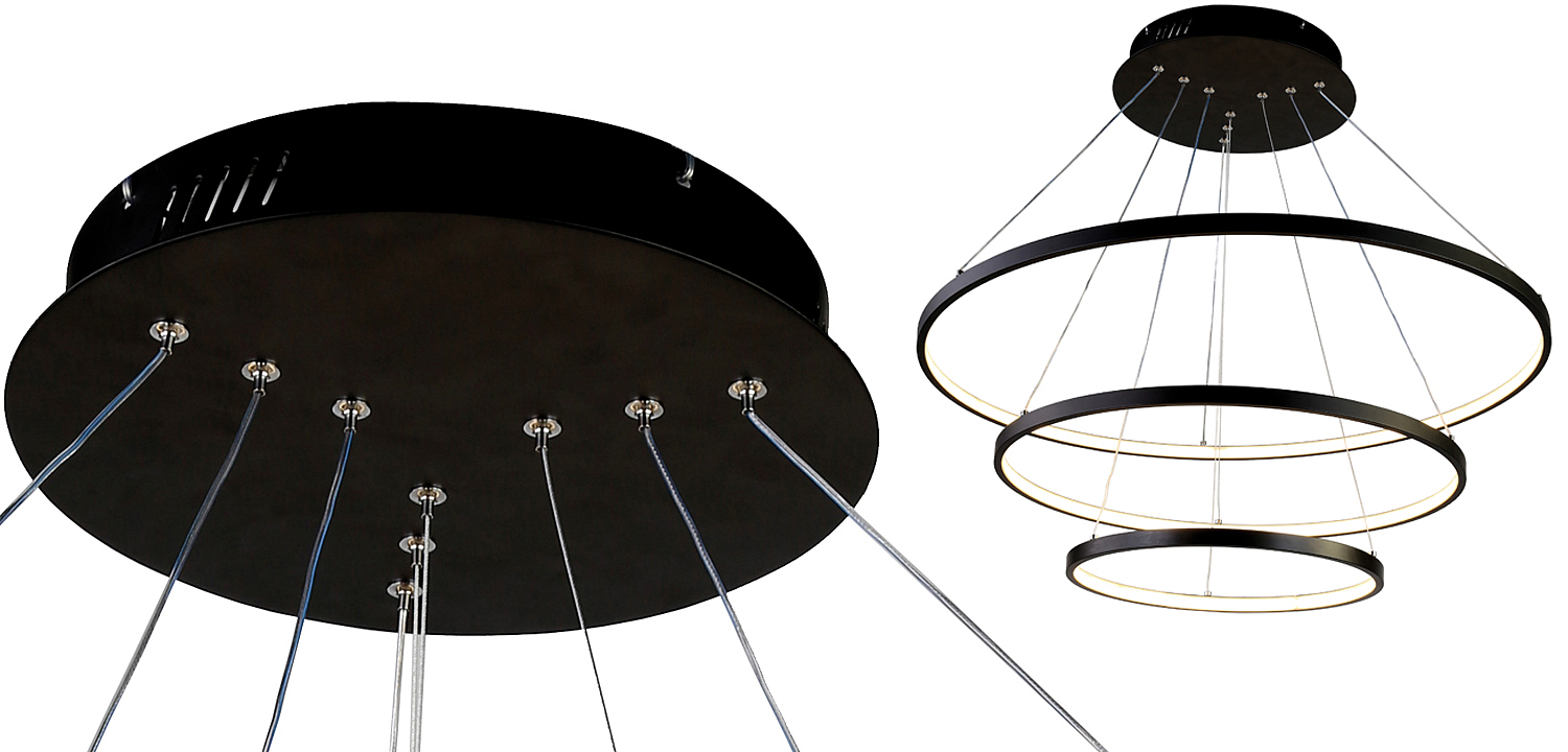 Люстра Ring Horizontal Trio black 80+60+40 Люстра Ring Horizontal Trio black 80+60+40 - Loft-Concept в Орле