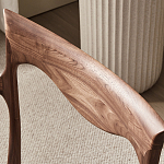 Стул деревянный с мягким сиденьем из коричневой натуральной кожи Moon Walnut Furniture варинант исполнения - 6 | Loft Concept в Орле