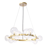 Люстра круглая подвесная с 15-ю прозрачными шарообразными плафонами из стекла Iona chandelier варинант исполнения - 1 | Loft Concept в Орле