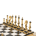 Шахматы из бронзы и натуральных камней Долерит и Мрамор с гравировкой Decorative Thematic Chess варинант исполнения - 3 | Loft Concept в Орле