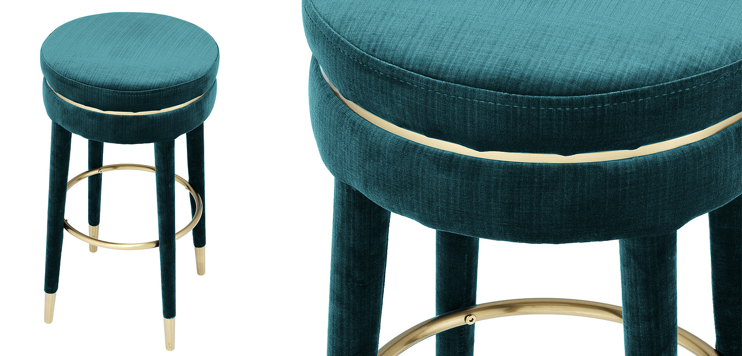 Барный стул Eichholtz Bar Stool Parisian blue Барный стул Eichholtz Bar Stool Parisian blue - Loft-Concept в Орле