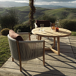 Дизайнерское уличное кресло из массива дерева с веревочной спинкой BOBOLI Armchair варинант исполнения - 2 | Loft Concept в Орле