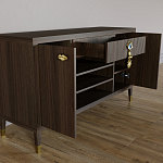 Комод-буфет Elsa Dreams Walnut с открытыми полками   варинант исполнения - 1 | Loft Concept в Орле