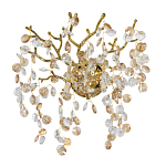 Бра золотого цвета с ветвями и прозрачными хрустальнымих подвесками Droplet Chandelier варинант исполнения - 1 | Loft Concept в Орле