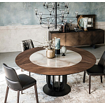 Обеденный стол круглый на чёрном фигурном основании Bosnia dinning table  варинант исполнения - 3 | Loft Concept в Орле