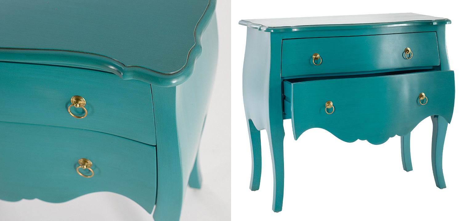 Комод с изогнутыми ножками L.XV CHEST OF DRAWERS Marcelle Тёмно-бирюзовый Комод с изогнутыми ножками L.XV CHEST OF DRAWERS Marcelle Тёмно-бирюзовый - Loft-Concept в Орле