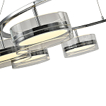 Люстра светодиодная с 8-ю прозрачными плафонами цилиндрической формы из акрила и стекла с пультом для регулировки света Glass Lamp Chromium варинант исполнения - 1 | Loft Concept в Орле