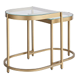 Комплект из 2-х приставных столиков на металлическом основании цвета латунь Ambassador варинант исполнения - 1 | Loft Concept в Орле