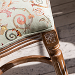 Барный стул из массива бука светло-зеленый с растительным орнаментом Raffael Angel Green Bar stool варинант исполнения - 2 | Loft Concept в Орле