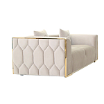 Диван двухместный  бежевый с золотым каркасом Bertrude варинант исполнения - 1 | Loft Concept в Орле