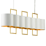 Люстра прямоугольная с белыми цилиндрическими абажурами White Ribbon варинант исполнения - 6 | Loft Concept в Орле