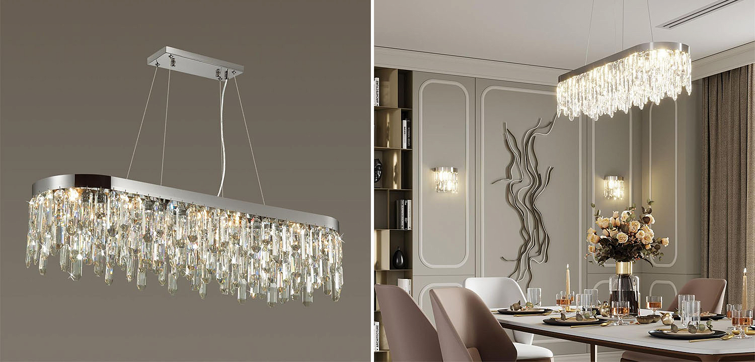 Люстра Crystal Polyhedrons Linear Chrome Люстра Crystal Polyhedrons Linear Chrome - Loft-Concept в Орле