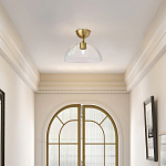 Потолочный светильник с широким полусферическим плафоном из прозрачного стекла Alora Mood варинант исполнения - 7 | Loft Concept в Орле