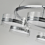 Люстра светодиодная с 8-ю прозрачными плафонами цилиндрической формы из акрила и стекла с пультом для регулировки света Glass Lamp Chromium варинант исполнения - 3 | Loft Concept в Орле