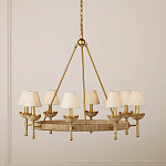 Люстра из кованого железа с отделкой плетеной веревкой и сусальным золотом Parisian Style варинант исполнения - 4 | Loft Concept в Орле