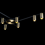 Потолочный светильник с 10-ю цилиндрическими плафонами цвета латунь TRIBES CHANDELIER варинант исполнения - 5 | Loft Concept в Орле