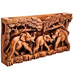 Панно из дерева слоны Panel With Animals варинант исполнения - 2 | Loft Concept в Орле