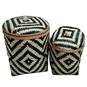 Комплект из двух корзин Black and White Rhombuses