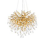 Люстра подвесная с прозрачными стеклянными подвесками в форме капель Диаметр 60 см Droplet Chandelier варинант исполнения - 8 | Loft Concept в Орле