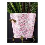 Кашпо из белого фарфора с розовым цветочным орнаментом Eden Garden варинант исполнения - 5 | Loft Concept в Орле