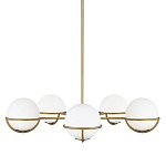 Люстра с 5-ю белыми шарообразными плафонами в сферические каркасах Feiss варинант исполнения - 1 | Loft Concept в Орле