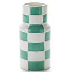 Ваза из фаянса Brighter than the Stars с шахматным принтом бирюзового цвета  варинант исполнения - 1 | Loft Concept в Орле