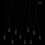 Подвесной светильник черными плафонами на длинных пересекающихся тросах Construction варинант исполнения - 8 | Loft Concept в Орле