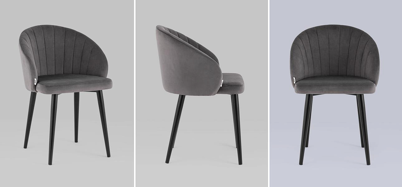 Стул Balsari Chair Серый Велюр Стул Balsari Chair Серый Велюр - Loft-Concept в Орле
