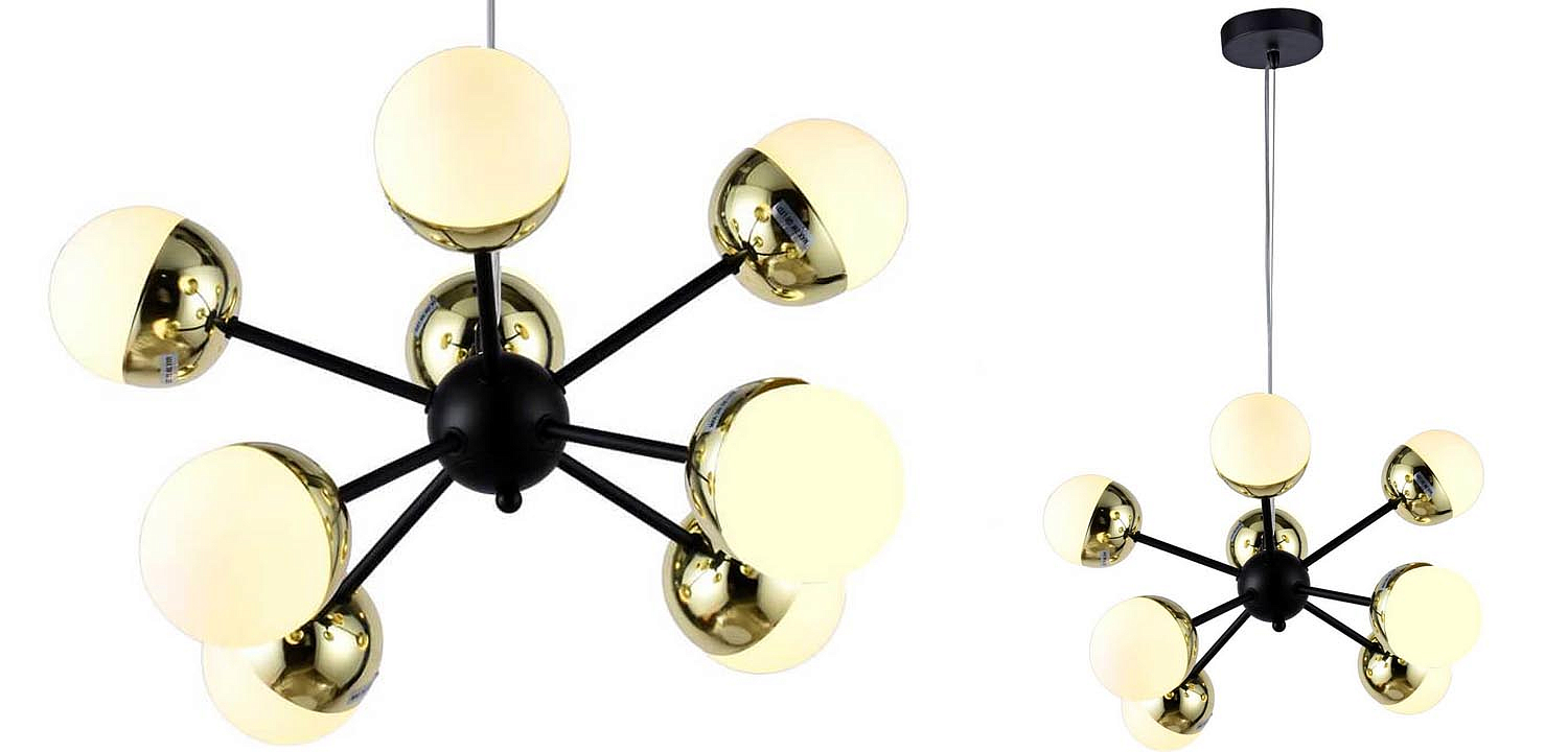 Люстра Sputnik White and Gold Globe Chandelier 8 Люстра Sputnik White and Gold Globe Chandelier 8 - Loft-Concept в Орле