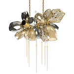 Люстра подвесная с 18-ю стеклянными плафонами с вертикальными подвесками Gilded Mirage  варинант исполнения - 7 | Loft Concept в Орле