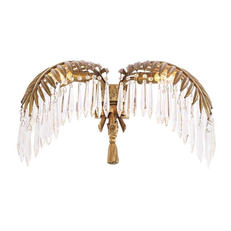 Бра Eichholtz Wall Lamp Hildebrandt Латунь Античная полированная Прозрачное Стекло в Орле | Loft Concept 