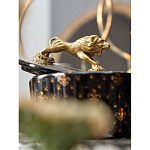 Шкатулка черного цвета с крышкой с фигуркой льва Eden Garden варинант исполнения - 7 | Loft Concept в Орле