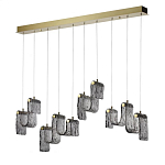 Подвесной светильник линейный с плафонами волнистой формы из фактурного стекла Big Wave варинант исполнения - 1 | Loft Concept в Орле