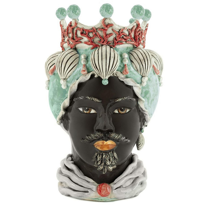 Ваза Vase Moro Man Coral Green Red Черный Зеленый Красный Ваза Vase Moro Man Coral Green Red Черный Зеленый Красный в Орле | Loft Concept