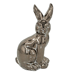 Статуэтка заяц из текстурированной терракоты и покрытый глянцевой краской под бронзу Rabbit Charm  варинант исполнения - 4 | Loft Concept в Орле