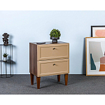 Тумба прикроватная бежевая из массива бука с 2-мя ящиками Wenge Light варинант исполнения - 5 | Loft Concept в Орле
