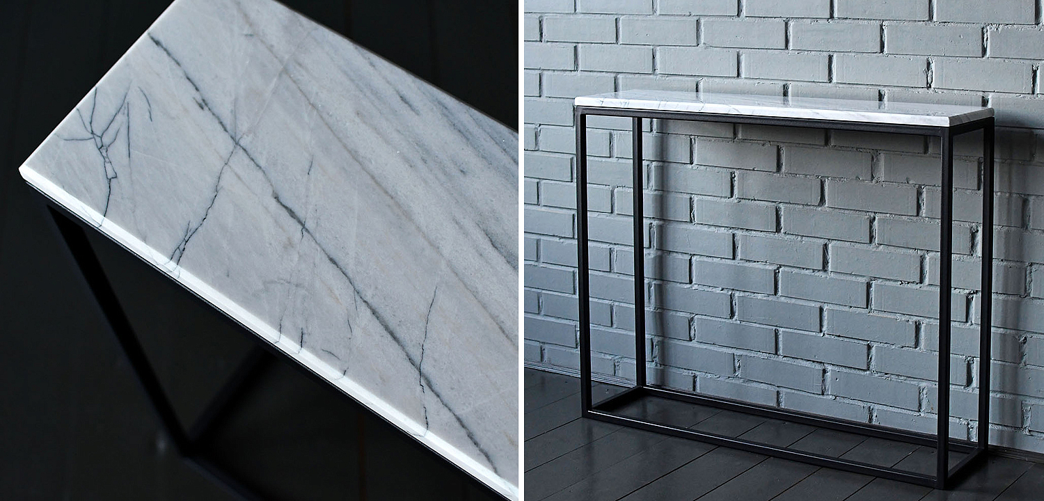 Консоль с белой мраморной столешницей Different Marble White Консоль с белой мраморной столешницей Different Marble White - Loft-Concept в Орле