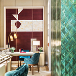 Обои ручная роспись в стиле Арт-деко Assemblage Original colourway on red silk dupion варинант исполнения - 3 | Loft Concept в Орле