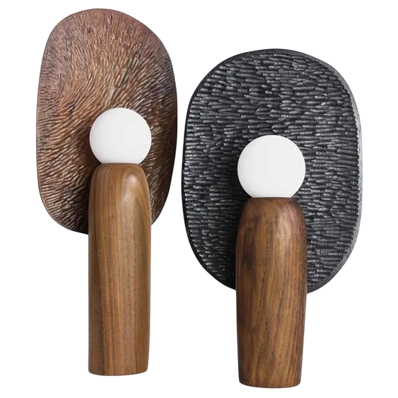 Настольная лампа из дерева Decorative Wooden Lamp Черный Коричневый Настольная лампа из дерева Decorative Wooden Lamp Черный Коричневый в Орле | Loft Concept